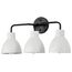 Sloan 3 Light Vanity Matte Black Finish w/ White Shade