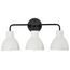 Sloan 3 Light Vanity Matte Black Finish w/ White Shade