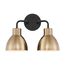 Sloan 2 Light Vanity Matte Black and Burnished Brass Finish