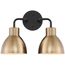 Sloan 2 Light Vanity Matte Black and Burnished Brass Finish