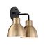 Sloan 2 Light Vanity Matte Black and Burnished Brass Finish
