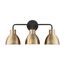 Sloan 3 Light Vanity Matte Black and Burnished Brass Finish