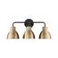 Sloan 3 Light Vanity Matte Black and Burnished Brass Finish
