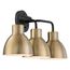 Sloan 3 Light Vanity Matte Black and Burnished Brass Finish