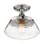 Kew 1 Light Semi-Flush Fixture Polished Nickel Finish w/ Clear Glass