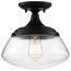 Kew 1 Light Semi-Flush Fixture Aged Bronze Finish w/ Clear Glass