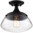 Kew 1 Light Semi-Flush Fixture Aged Bronze Finish w/ Clear Glass