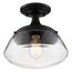 Kew 1 Light Semi-Flush Fixture Aged Bronze Finish w/ Clear Glass