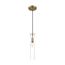 Spyglass 1 Light Mini Pendant Fixture Vintage Brass Finish w/ Clear Glass