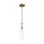 Spyglass 1 Light Mini Pendant Fixture Vintage Brass Finish w/ Clear Glass