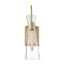 Bahari 1 Light Wall Sconce Fixture Vintage Brass Finish w/ Clear Glass