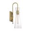 Bahari 1 Light Wall Sconce Fixture Vintage Brass Finish w/ Clear Glass