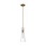 Bahari 1 Light Mini Pendant Fixture Vintage Brass Finish w/ Clear Glass