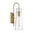 Alondra 1 Light Wall Sconce Fixture Vintage Brass Finish w/ Clear Glass
