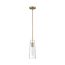 Alondra 1 Light Mini Pendant Fixture Vintage Brass Finish w/ Clear Glass