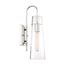 Alondra 1 Light Wall Sconce Fixture Polished Nickel Finish w/ Clear Glass