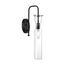 Spyglass 1 Light Wall Sconce Fixture Black Finish w/ Clear Glass