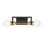 Intention 2 Light Vanity Warm Brass and Black Finish