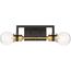 Intention 2 Light Vanity Warm Brass and Black Finish