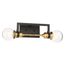 Intention 2 Light Vanity Warm Brass and Black Finish