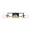Intention 3 Light Vanity Warm Brass and Black Finish