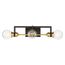 Intention 3 Light Vanity Warm Brass and Black Finish