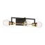 Intention 3 Light Vanity Warm Brass and Black Finish