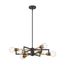 Intention 6 Light Chandelier Warm Brass and Black Finish