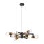 Intention 6 Light Chandelier Warm Brass and Black Finish