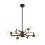 Intention 6 Light Chandelier Warm Brass and Black Finish