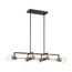 Intention 6 Light Island Pendant Fixture Warm Brass and Black Finish