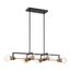 Intention 6 Light Island Pendant Fixture Warm Brass and Black Finish