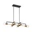 Intention 6 Light Island Pendant Fixture Warm Brass and Black Finish