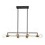 Intention 6 Light Island Pendant Fixture Warm Brass and Black Finish
