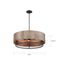 Barrique 5 Light Pendant Fixture Black w/ Honey Wood Finish