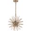 Cirrus 6 Light Chandelier Vintage Brass Finish w/ Glass Rods