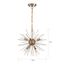 Cirrus 6 Light Chandelier Vintage Brass Finish w/ Glass Rods