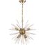 Cirrus 8 Light Chandelier Vintage Brass Finish w/ Glass Rods