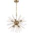 Cirrus 8 Light Chandelier Vintage Brass Finish w/ Glass Rods