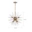 Cirrus 8 Light Chandelier Vintage Brass Finish w/ Glass Rods