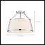 Cutty 3 Light Semi-Flush Fixture Polished Nickel Finish w/ White Fabric Shade