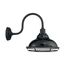 Newbridge 1 Light Large Outdoor Wall Sconce Fixture Gloss Black Finish w/ Silver and Textured Black Accents