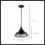 Newbridge 1 Light Large Pendant Fixture Gloss Black Finish w/ Silver and Textured Black Accents