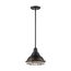 Newbridge 1 Light Small Pendant Fixture Dark Bronze Finish w/ Gold Accents