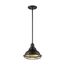 Newbridge 1 Light Small Pendant Fixture Dark Bronze Finish w/ Gold Accents
