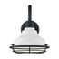 Newbridge 1 Light Small Outdoor Wall Sconce Fixture Gloss White Finish w/ Textured Black Accents