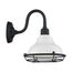 Newbridge 1 Light Small Outdoor Wall Sconce Fixture Gloss White Finish w/ Textured Black Accents