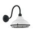 Newbridge 1 Light Large Outdoor Wall Sconce Fixture Gloss White Finish w/ Textured Black Accents