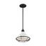 Newbridge 1 Light Small Pendant Fixture Gloss White Finish w/ Textured Black Accents