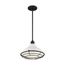Newbridge 1 Light Large Pendant Fixture Gloss White Finish w/ Textured Black Accents